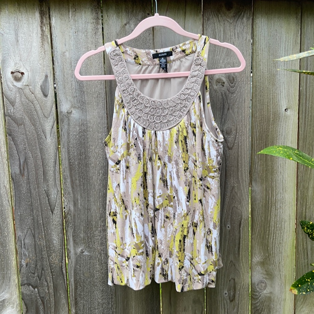 💛Embellished Alfani Blouson Tank Top M
